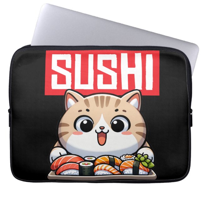Sushi Cat Laptop Sleeve (Front)