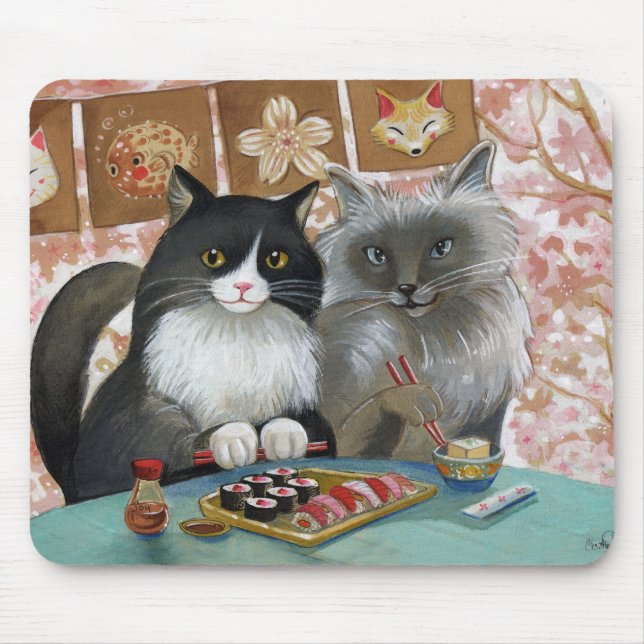 Sushi Cat Lovely Pair Mouse Mat (Front)