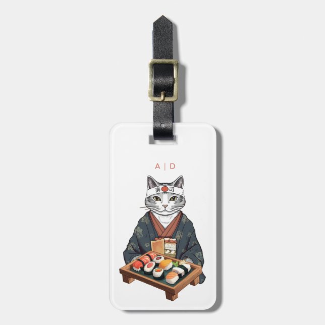 Sushi Cat Luggage Tags (Front Vertical)