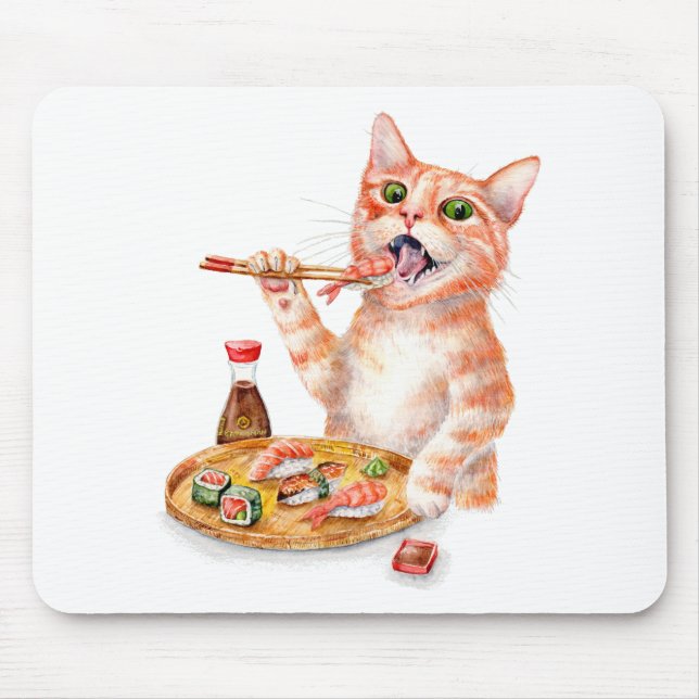 Sushi Cat Mouse Mat (Front)