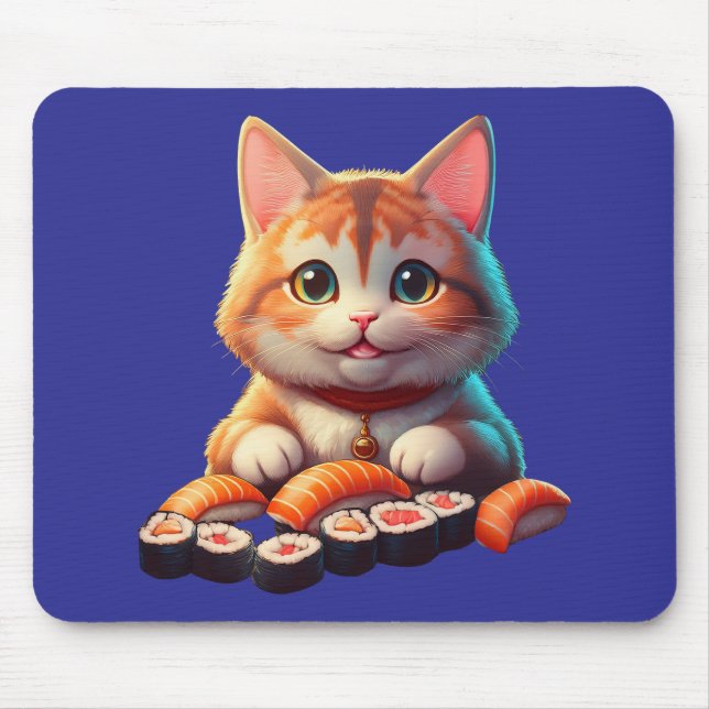 Sushi Cat Mouse Mat (Front)