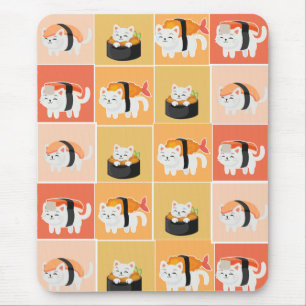 sushi cat mouse pad