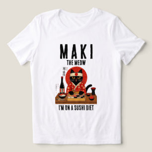 Sushi cat on a diet funny Tri-Blend shirt