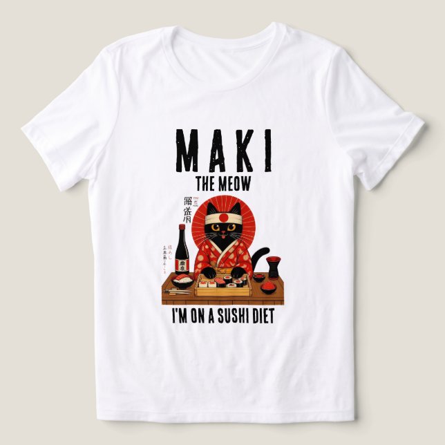 Sushi cat on a diet funny  Tri-Blend shirt (Design Front)