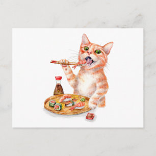 Sushi Cat Postcard