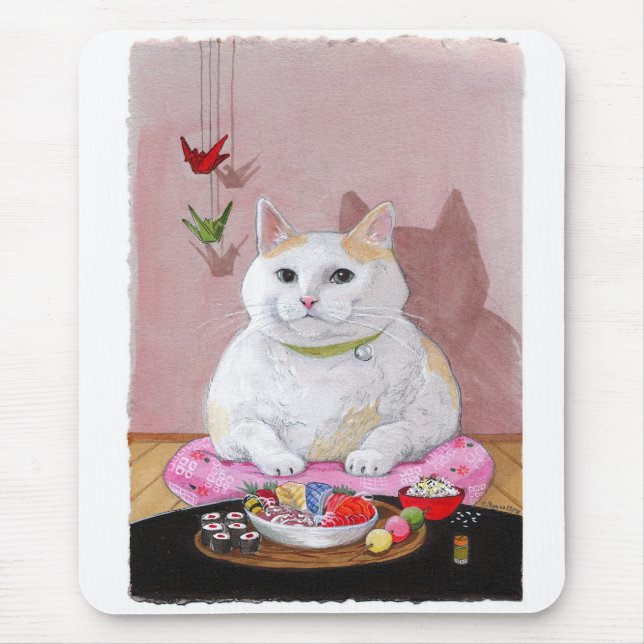 Sushi Cat Sashimi Kitty! Mouse Mat (Front)