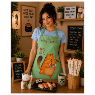  sushi cat , sushi apron