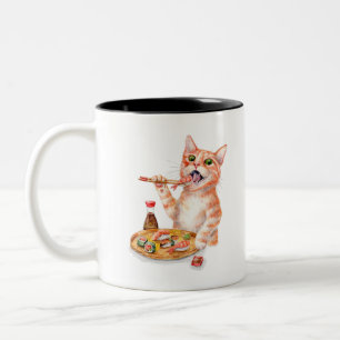 Sushi Cat Two-Tone Coffee Mug