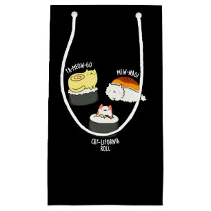 Sushi Cats Funny Sushi Pun Dark BG Small Gift Bag