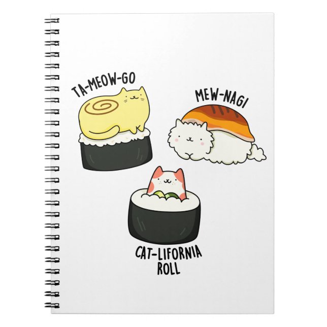 Sushi Cats Funny Sushi Pun  Notebook (Front)