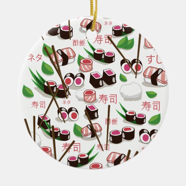 Sushi Ceramic Tree Decoration (Front)