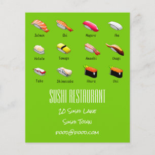Sushi Chart Japanese modern food restaurant Flyer