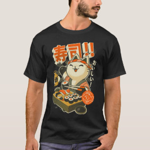 Sushi Chef Cat - Funny Restaurant Kitty - Japanese T-Shirt