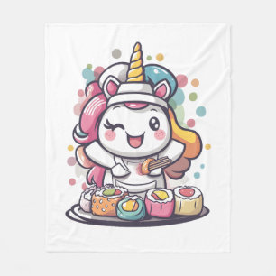 Sushi Chef Unicorn (1) Fleece Blanket