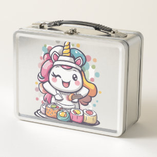 Sushi Chef Unicorn (1) Metal Lunch Box