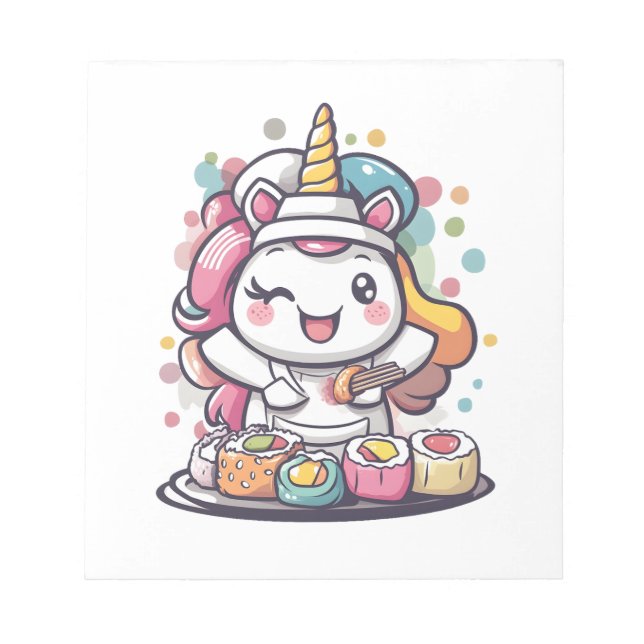 Sushi Chef Unicorn (1) Notepad (Front)