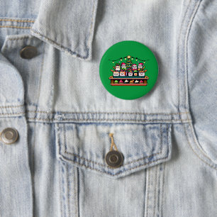 Sushi Christmas Celebration - Festive 8-Bit Design 6 Cm Round Badge