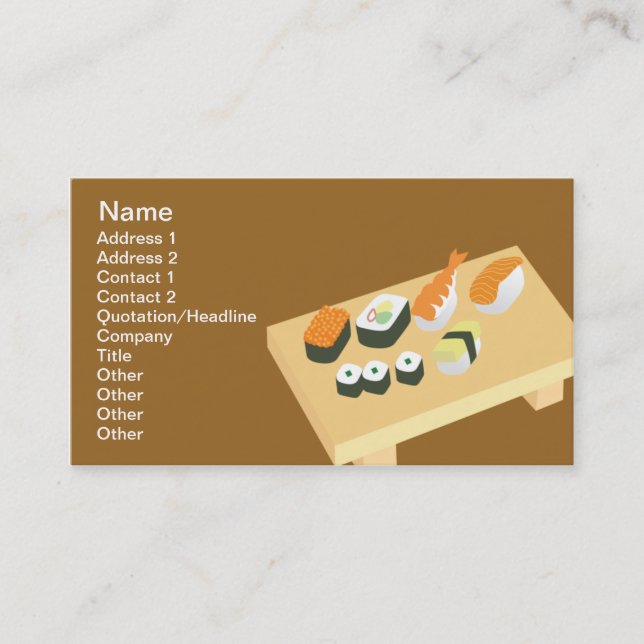 Sushi - Classic Business Card (Front)