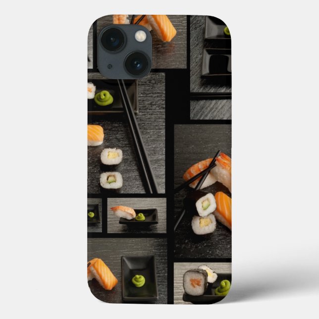 Sushi collection on black background Case-Mate iPhone case (Back)