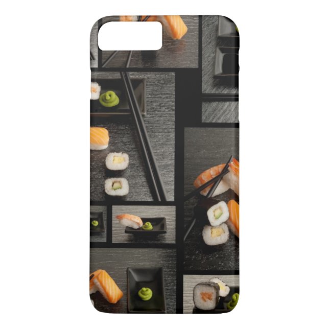 Sushi collection on black background Case-Mate iPhone case (Back)