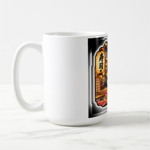 Sushi Counter Cat Mug Japanese Sushi Bar Art