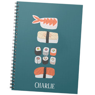 Sushi Custom Name Notebook