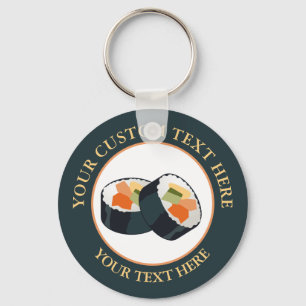 Sushi Custom Text Logo Icon Keychain