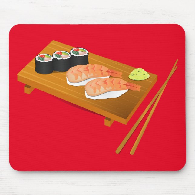 Sushi cute Japanese food Mouse Mat (Front)