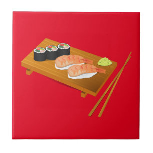 Sushi cute Japanese food Tile