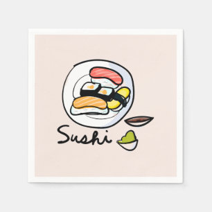 Sushi cute kawaii Japanese dinner party Napkin