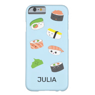 Sushi Delight: Blue Kawaii-Style Barely There iPhone 6 Case