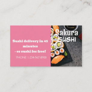 Sushi Delivery Discount Sale Offer Business Card