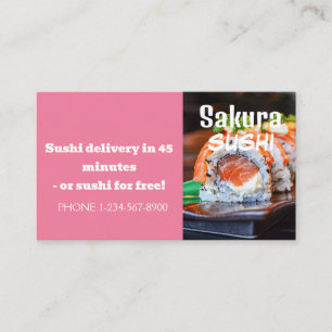 Sushi Delivery Discount Sale Offer Business Card