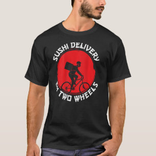 Sushi Delivery On Two Wheels Backprint Cycling T-Shirt