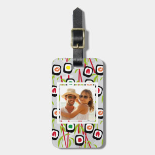 Sushi Design Pattern Monogram Luggage Tag
