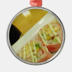 Sushi Dinner Fish Rice Healthy Diet Metal Tree Decoration