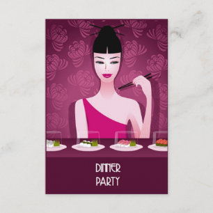 sushi dinner party invitation