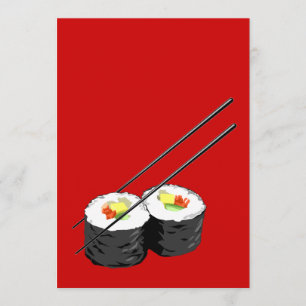 Sushi dinner party invitation