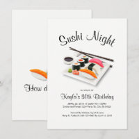 Sushi Dinner Party Invitations