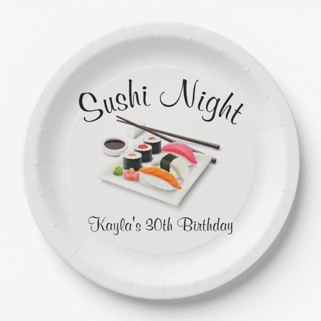 Sushi Dinner Party Paper Plate (Front)
