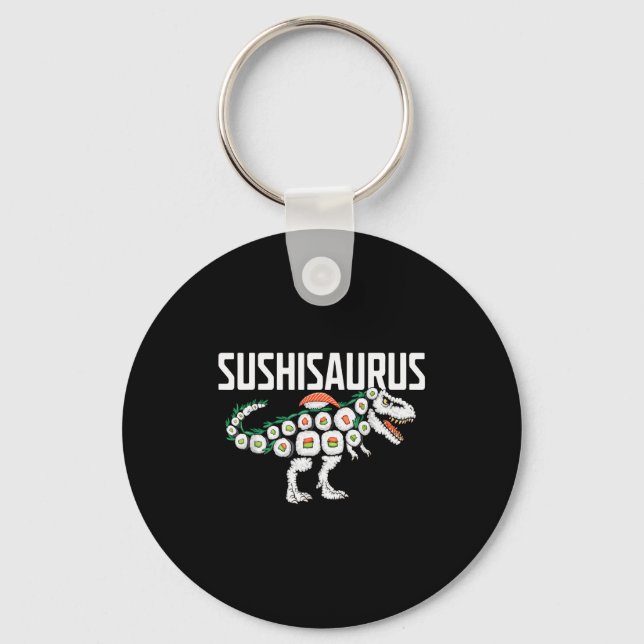 Sushi Dinosaur T-rex Japanese Food Funny Sushi Rol Key Ring (Front)