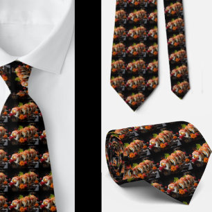 Sushi Fan Restaurant Chef Japanese Food Necktie