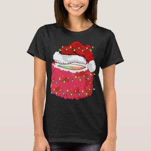Sushi Fast Food Lover Xmas Santa Hat Sushi Christm T-Shirt