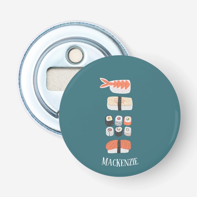 Sushi Food Art Custom Name Bottle Opener (Front)