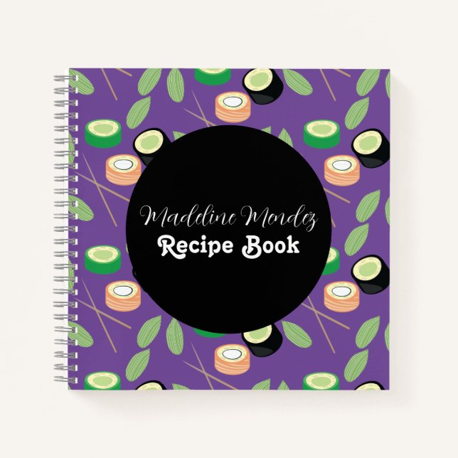 Sushi Food Chef Cook Recipe Notebook (Front)