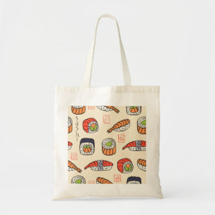 Sushi food, seamless pattern design. tote bag