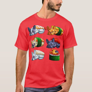 Sushi French Bulldog Funny Frenchie Dog Sushi Kawa T-Shirt