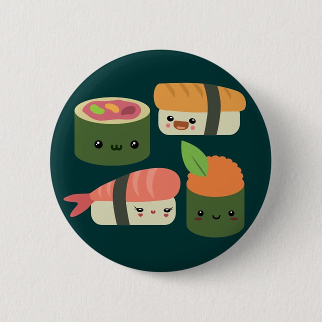 Sushi Friends 6 Cm Round Badge (Front)