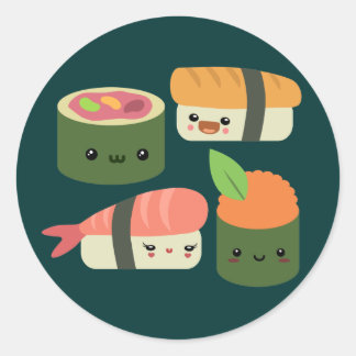 Sushi Friends Classic Round Sticker