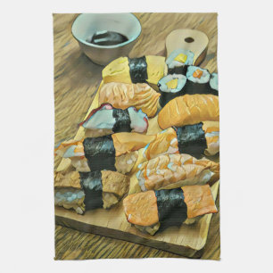 Sushi gift for food lovers tea towel